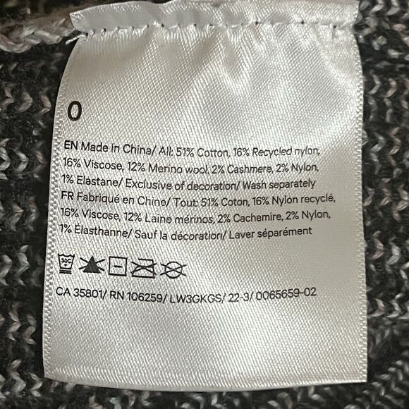 Lululemon Womens Size 0 Gray Multicolor Knit Cropped Sweater - Picture 5 of 5